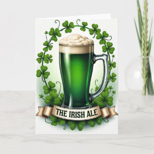 Tarjeta de patrón de vaso de cerveza Shamrock