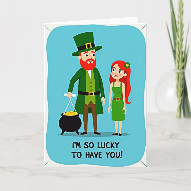 Tarjeta de patrón verde afortunado (Anverso)