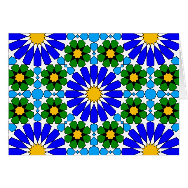 Tarjeta de patrones geométricos islámicos (Anverso (Horizontal))