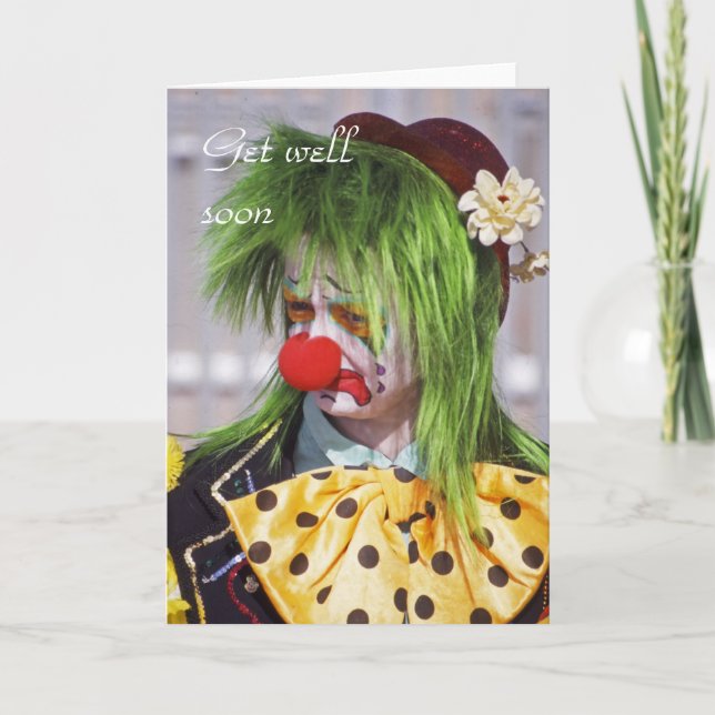 Tarjeta de payaso para ponerse bien pronto (Anverso)