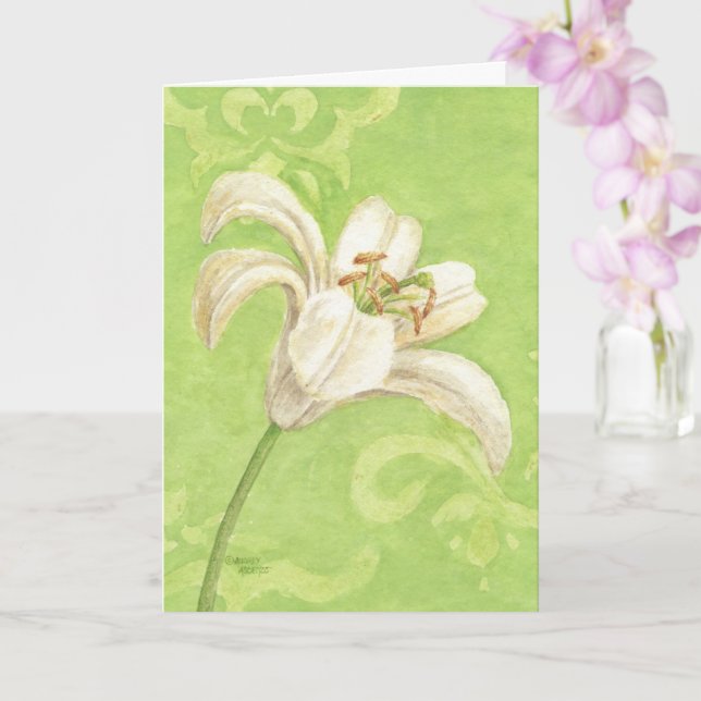Tarjeta de paz de consuelo religioso de Compatía B (Orquídea)