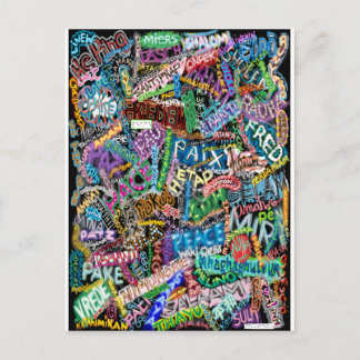 tarjeta de paz del graffiti