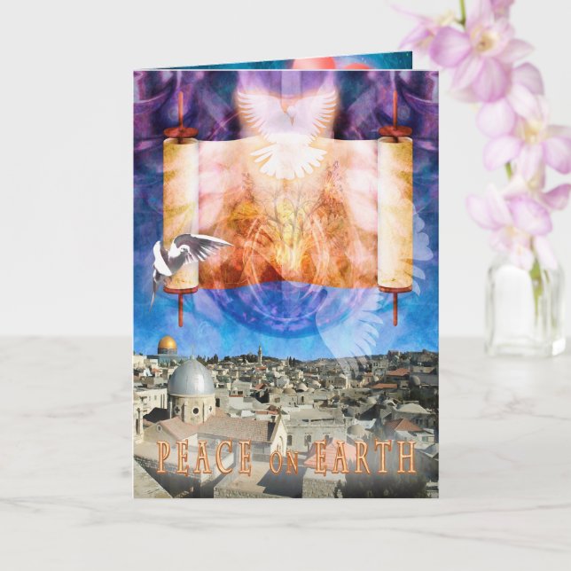 Tarjeta de paz sobre la tierra de la ciudad de Jer (Orquídea)