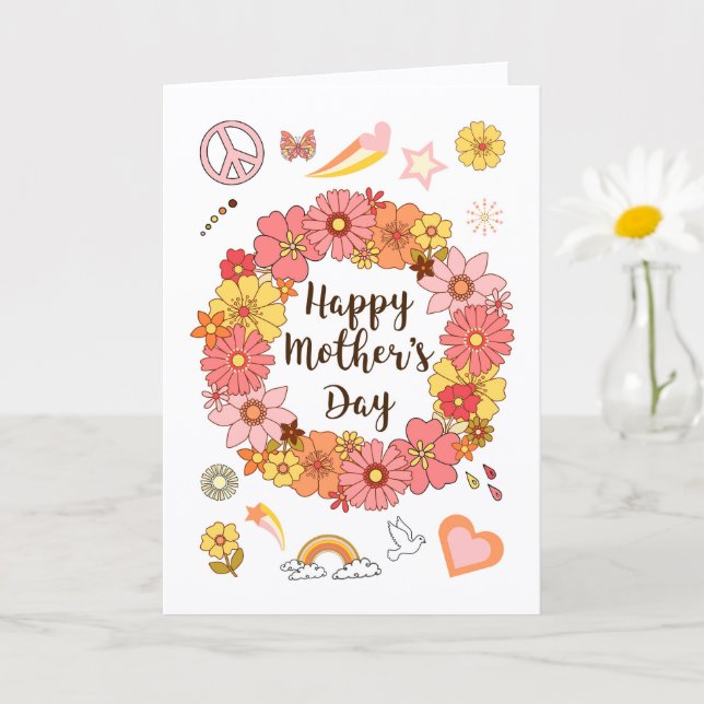 Tarjeta de Paz y Amor del Día de la Madre (Planta pequeña)