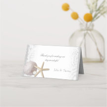 Tarjeta de Pearls and White Lace Beach Wedding Pla