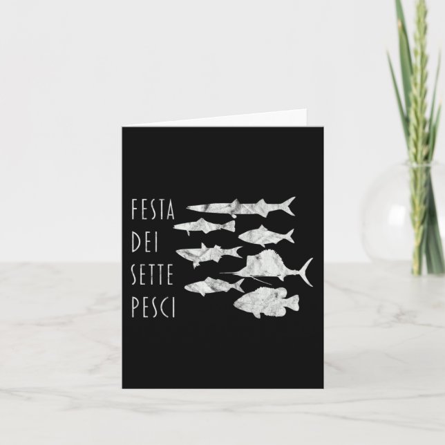 Tarjeta De Peces Italia T-Navidades Eve Siete Pescado Tee (Anverso)