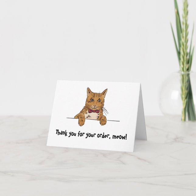 Tarjeta de pedido de agradecimiento plegado a un g (Anverso)