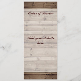 Tarjeta de pedido de servicio de madera antigua