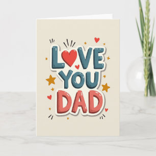 Tarjeta de Pegatina Teal Love You Papá
