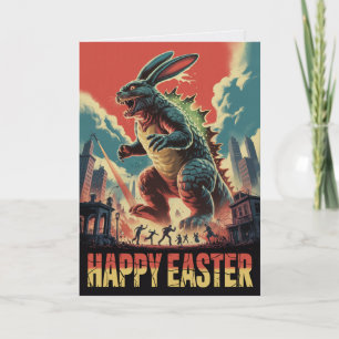 Tarjeta de película de terror del conejo de Pascua