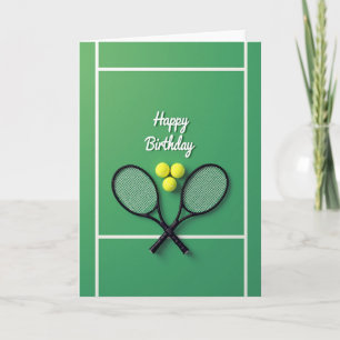 Tarjeta de pelota de raqueta alegre