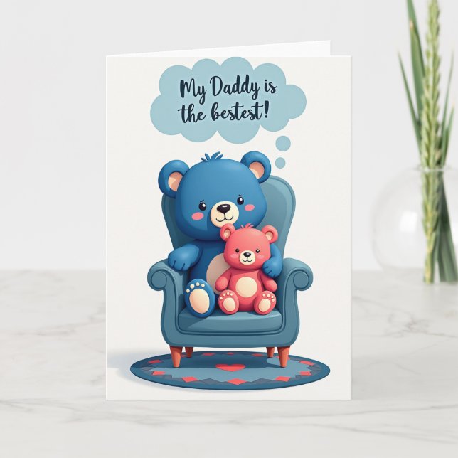 Tarjeta de peluche de Papá amoroso (Anverso)
