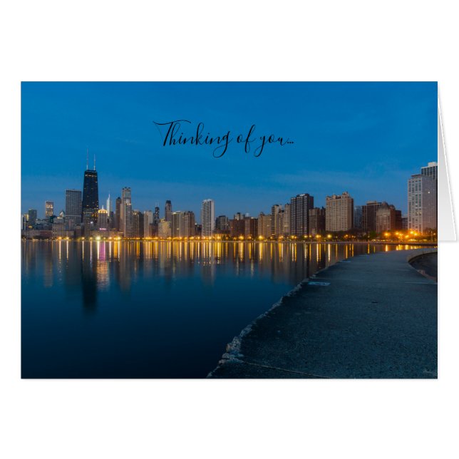 Tarjeta De Pensamiento De La Ciudad De Chicago Del (Anverso (Horizontal))