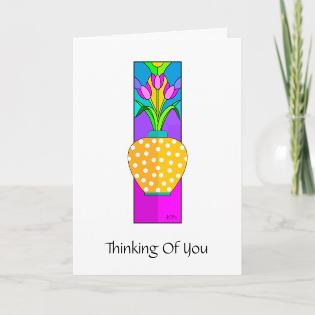 Tarjeta de pensamiento floral de Ginger Jar (Anverso)
