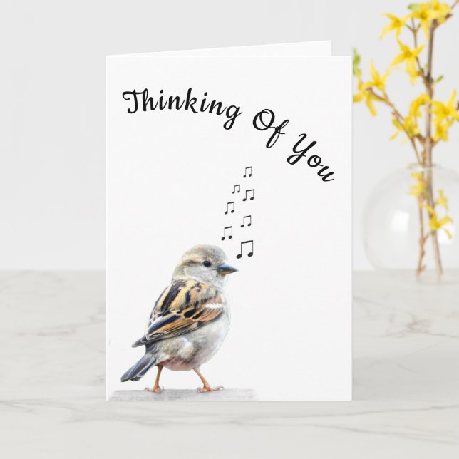 Tarjeta de Pensamiento para Ti Pájaro Lindo (flor amarilla)