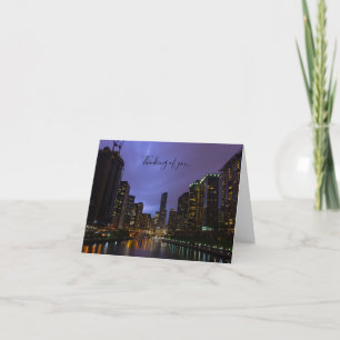 Tarjeta de Pensamiento sobre el Río Chicago con Re