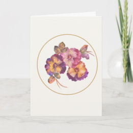 Tarjeta de Pensamientos Acuarela Pansy Floral