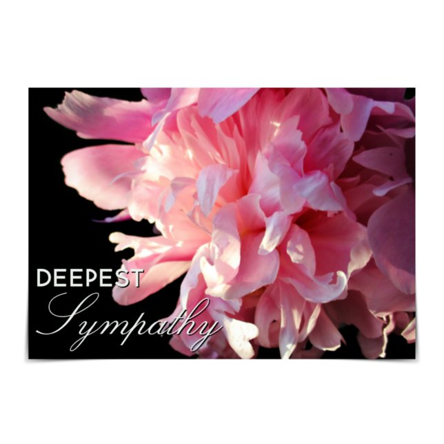 Tarjeta de Peony Rosa "Más Profunda Simpatía" (Subido por el creador)