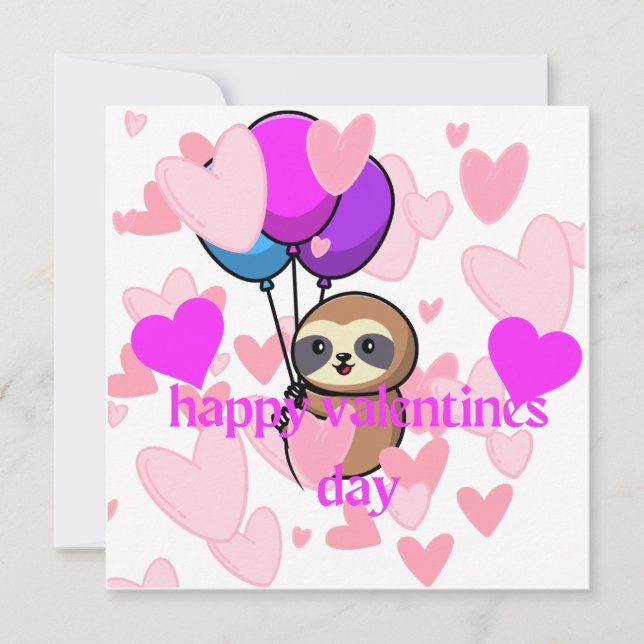 tarjeta de pereza de feliz día de San Valentín (Anverso)