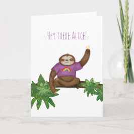 Tarjeta de pereza yogi personalizada "hey There"