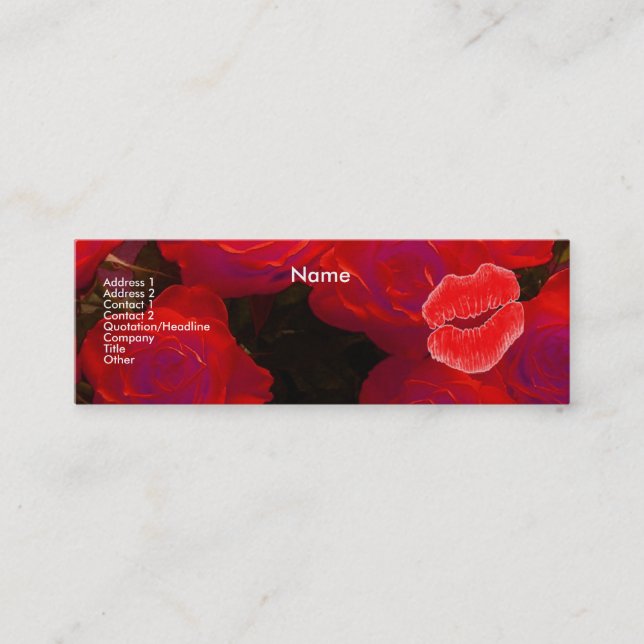 Tarjeta de perfil "Artista de maquillaje" Red Rose (Anverso)