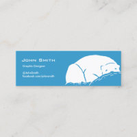 Tarjeta de perfil azul del oso polar durmiente