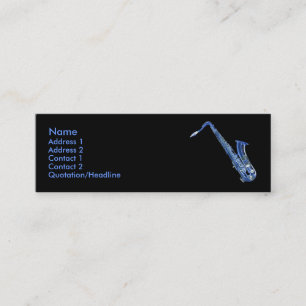 Tarjeta de perfil azul saxofón