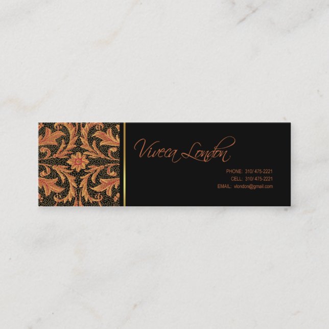 Tarjeta de perfil barroca Viveca London (Anverso)