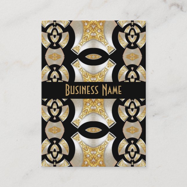 Tarjeta de perfil Black Beige Gold Print Pearl (P2 (Anverso)