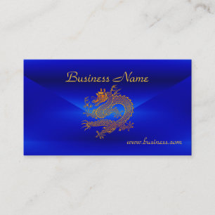 Tarjeta de perfil Business Blue Gold Dragon 2