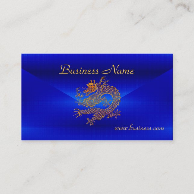 Tarjeta de perfil Business Blue Gold Dragon 2 (Anverso)