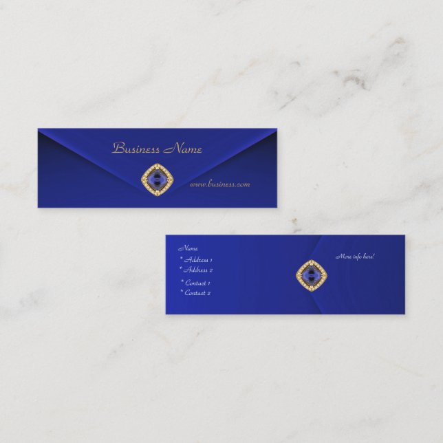 Tarjeta de perfil Business Rich Blue Velvet Jewel  (Anverso / Reverso)