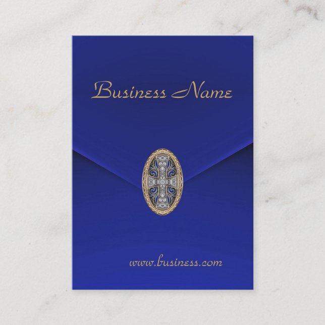 Tarjeta de perfil Business Rich Blue Velvet Jewel (Anverso)