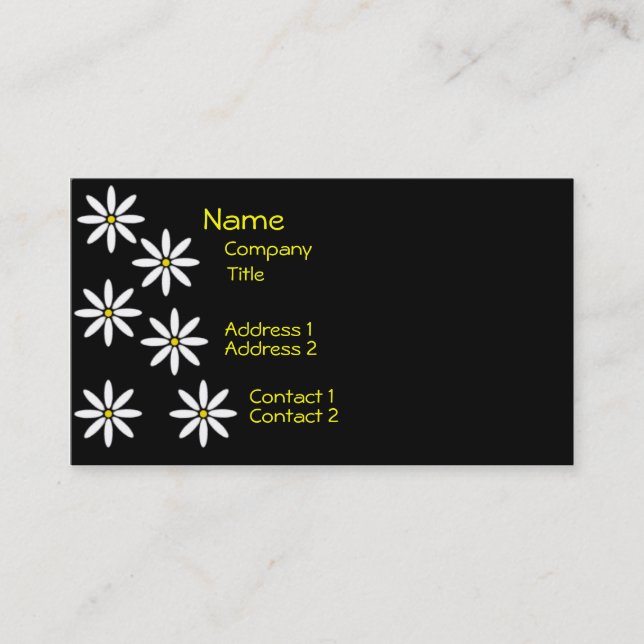 Tarjeta de perfil Daisies con estilo (Anverso)