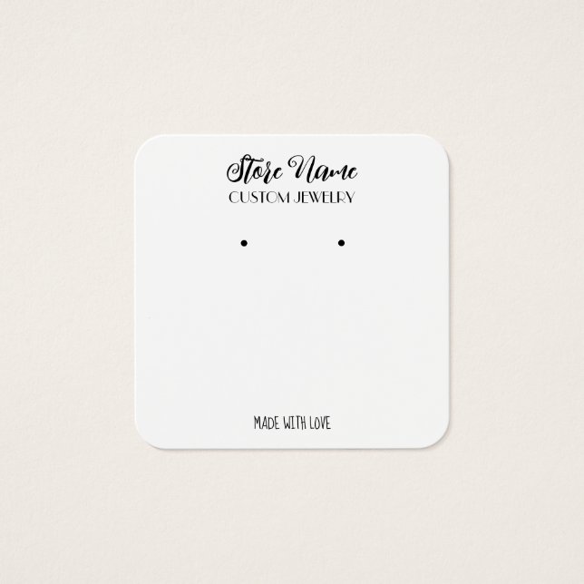 Tarjeta de perfil de arete hecho a mano elegante (Anverso)