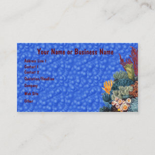 Tarjeta de perfil de arrecifes de coral subacuátic