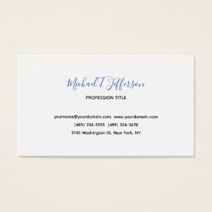 Tarjeta de perfil de caligrafía simple clásica ele