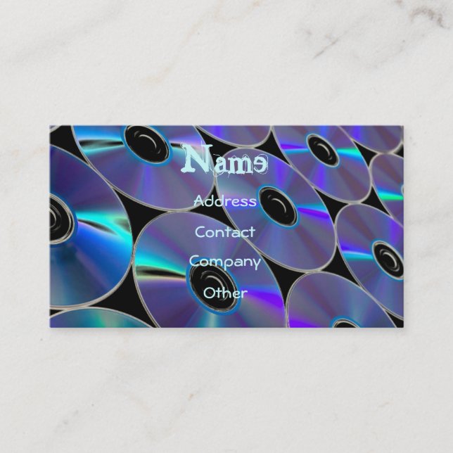 Tarjeta de perfil de CDs DJ - Personalizable (Anverso)