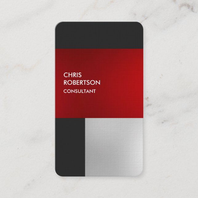 Tarjeta de perfil de color rojo gris claro (Anverso)