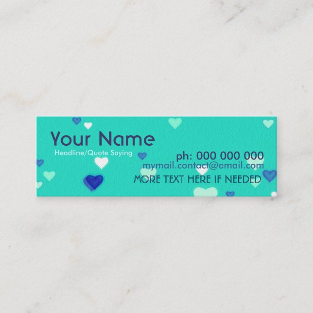 Tarjeta de perfil de contacto Mini Love Hearts (Anverso)