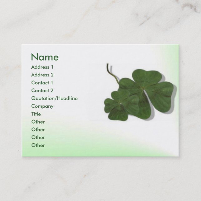 Tarjeta de perfil de cuatro hojas (Shamrock) (Anverso)