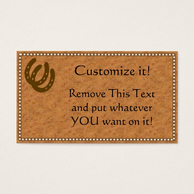 Tarjeta de perfil de cuero con marca (Frente)