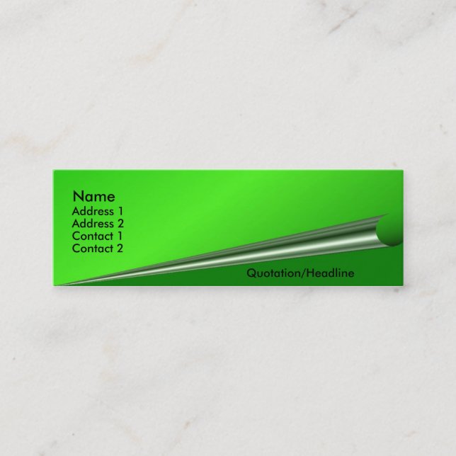 Tarjeta de perfil de curry de página verde (Anverso)