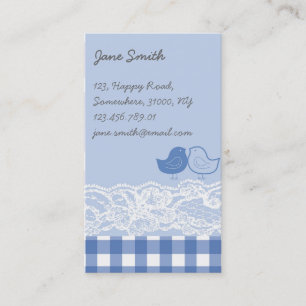 Tarjeta de perfil de encaje de cartón azul y púrpu