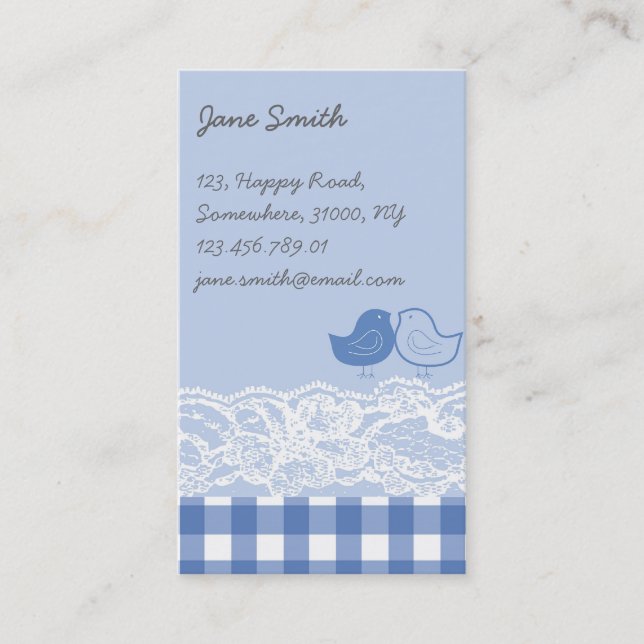 Tarjeta de perfil de encaje de cartón azul y púrpu (Anverso)