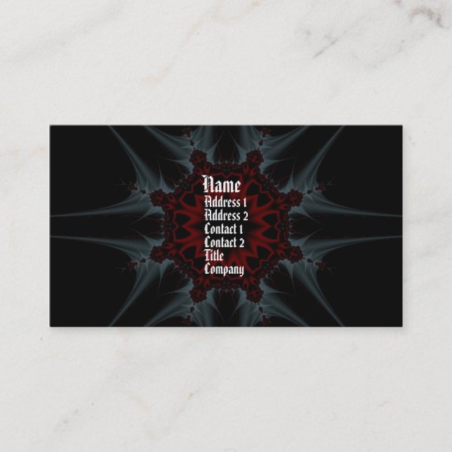 Tarjeta de perfil de fantasía fractal gótica (Anverso)