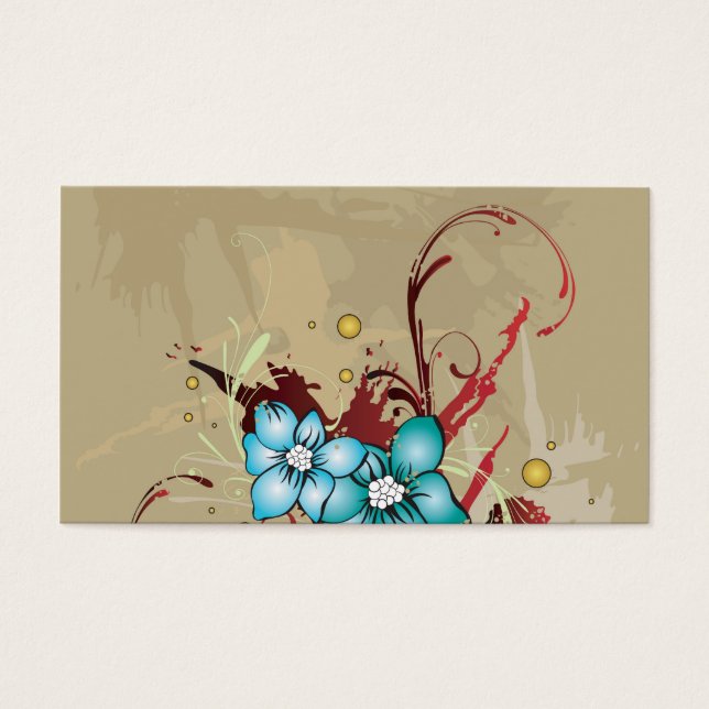 Tarjeta de perfil de flores azules (Frente)