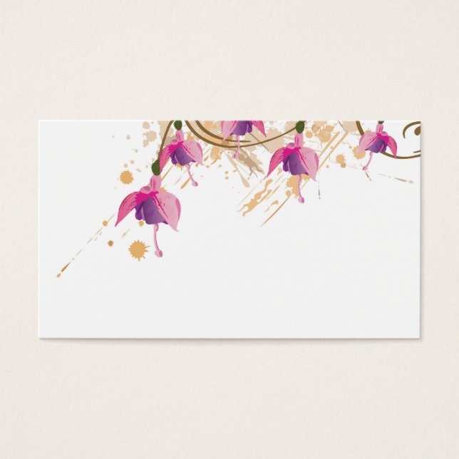 Tarjeta de perfil de flores de Fushia (Frente)