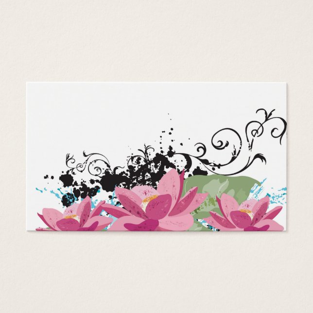 Tarjeta de perfil de flores de Lotus (Frente)