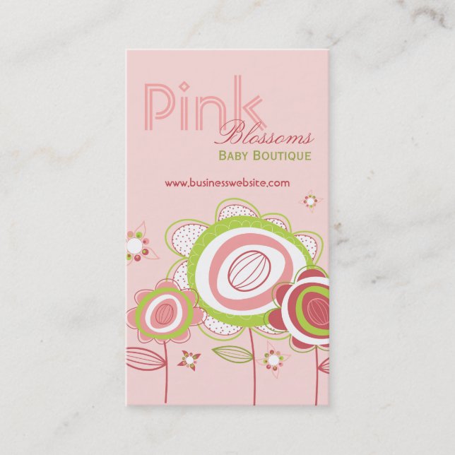 Tarjeta de perfil de flores dulces rosadas suntuos (Anverso)